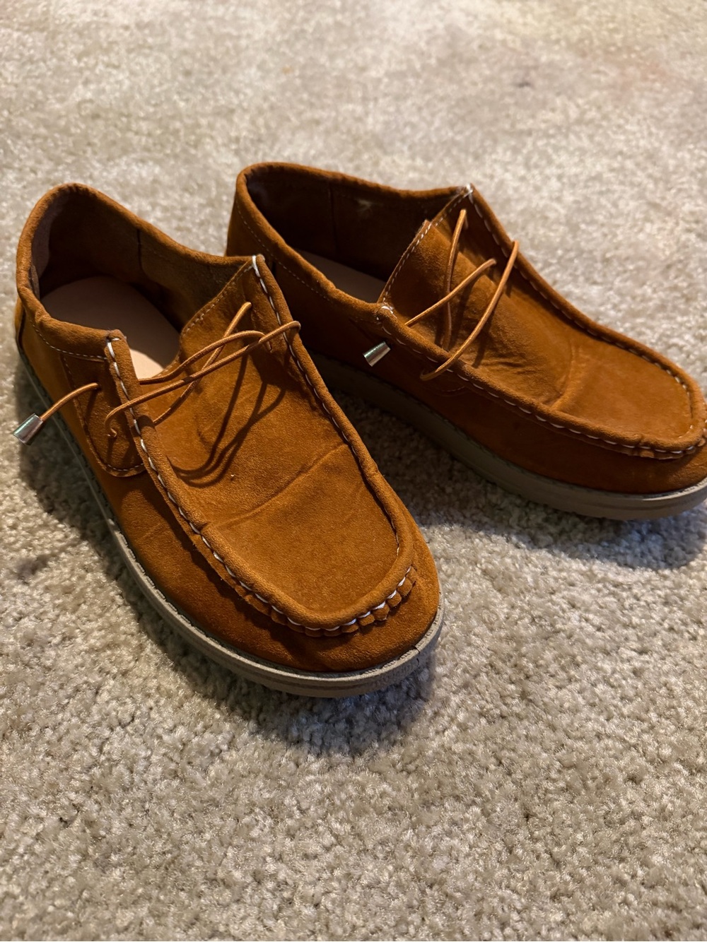 Suede Casual Shoes - Tan